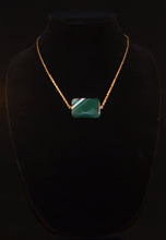 Green Square Pendant Necklace